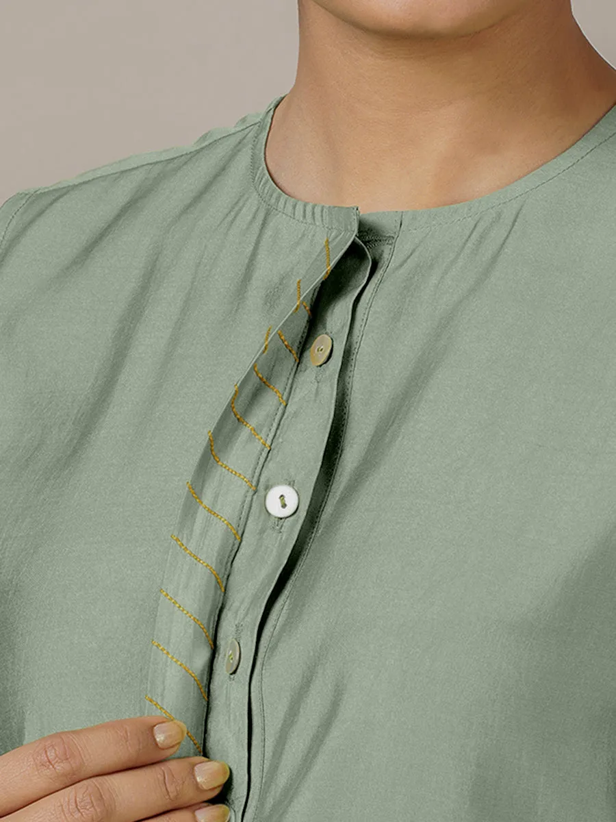 Adah x Rozaana | A Line Kurta in Mint Green with Thread Work | Coords or Only Kurta