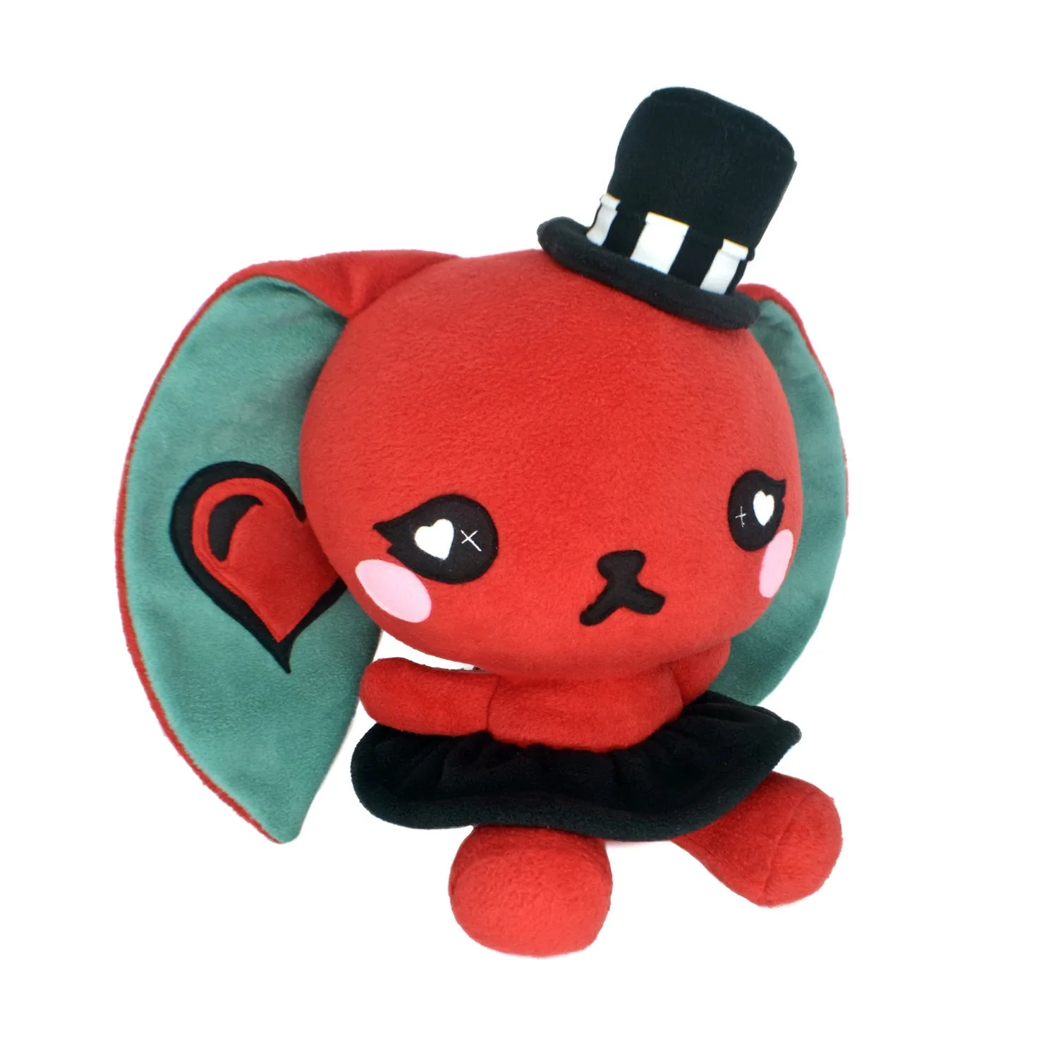 BIG Love bunny plushie , red rabbit steampunk gothic kawaii plush toy
