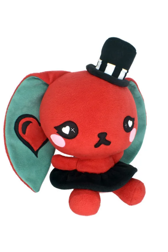 BIG Love bunny plushie , red rabbit steampunk gothic kawaii plush toy
