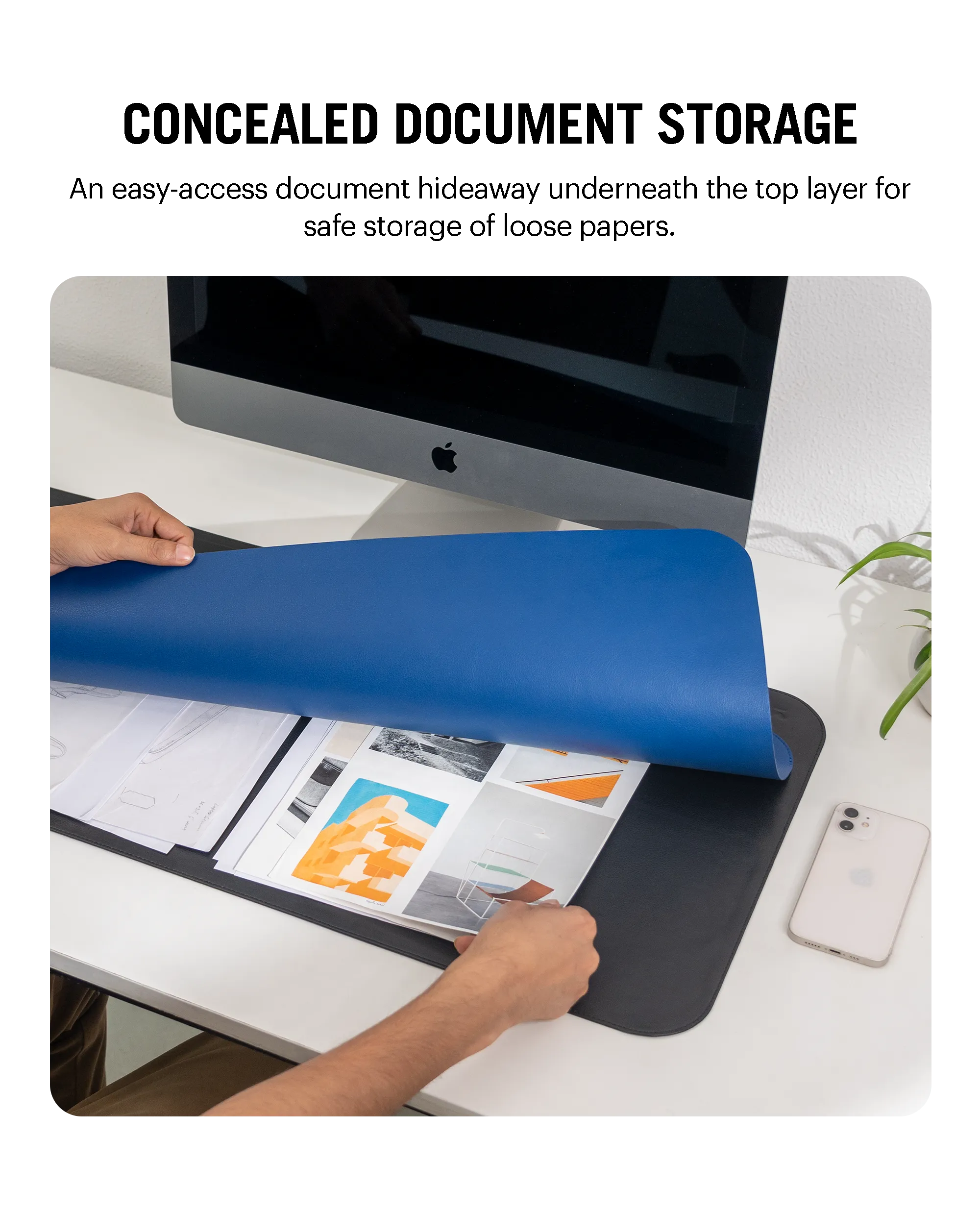 Black-Blue Dart Organiser Desk Mat (r1)