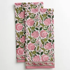 Bohemian Floral Moss & Mauve Tea Towels