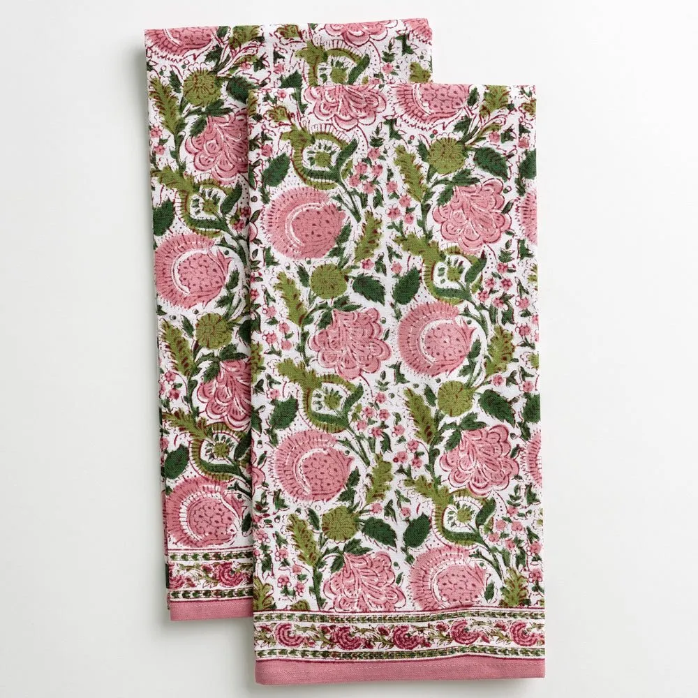 Bohemian Floral Moss & Mauve Tea Towels