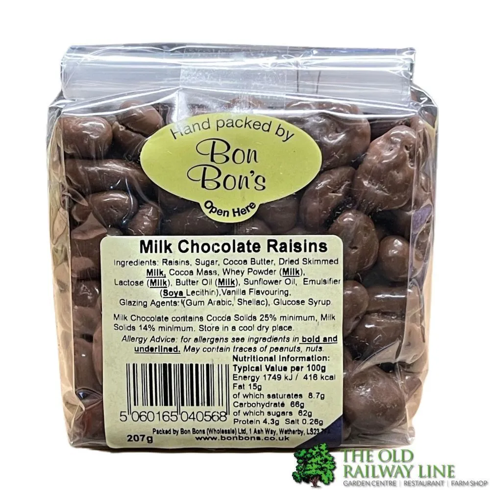 Bon Bon's 207g Milk Chocolate Raisins