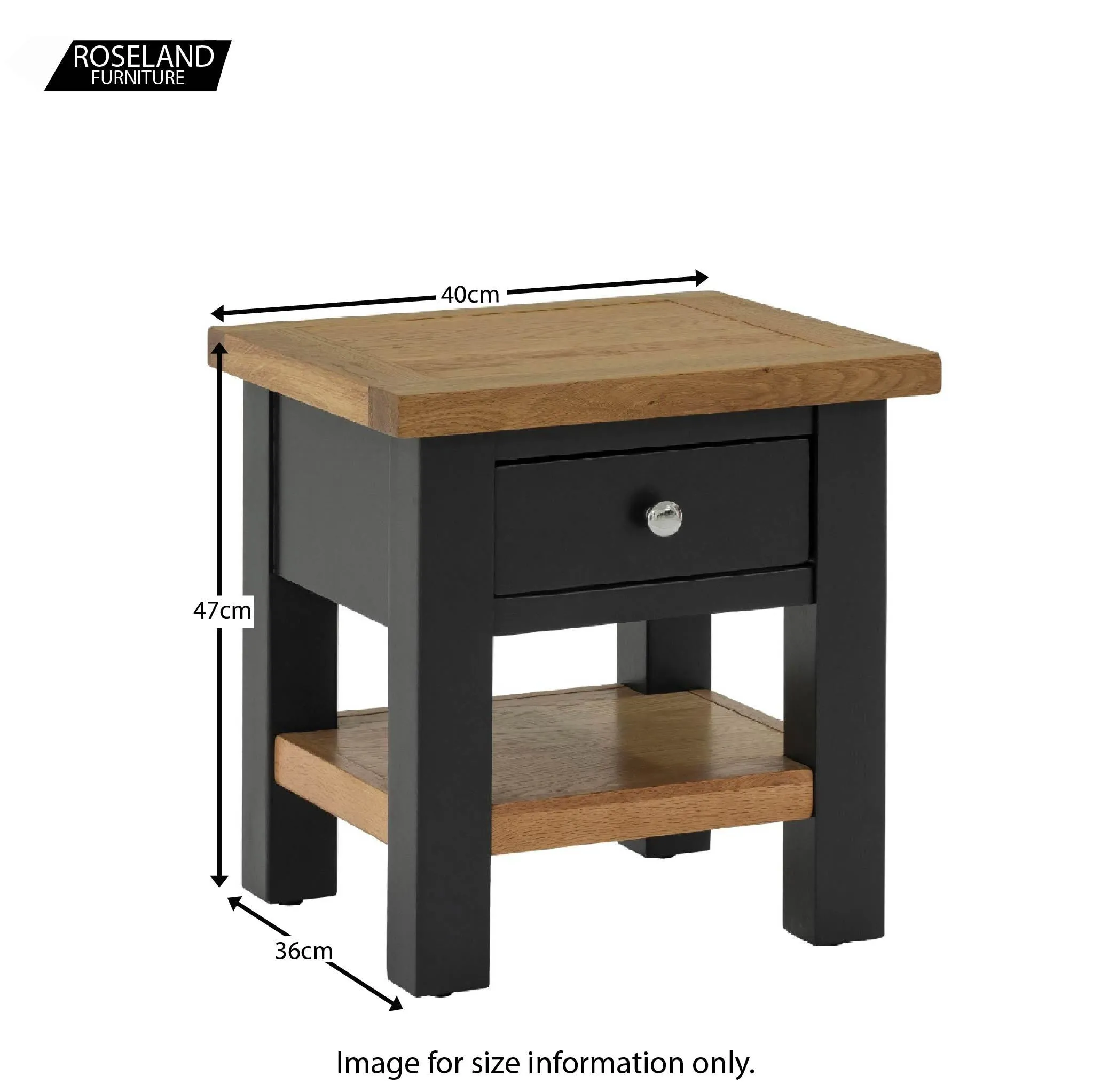 Charlestown Black Side Table with Drawer
