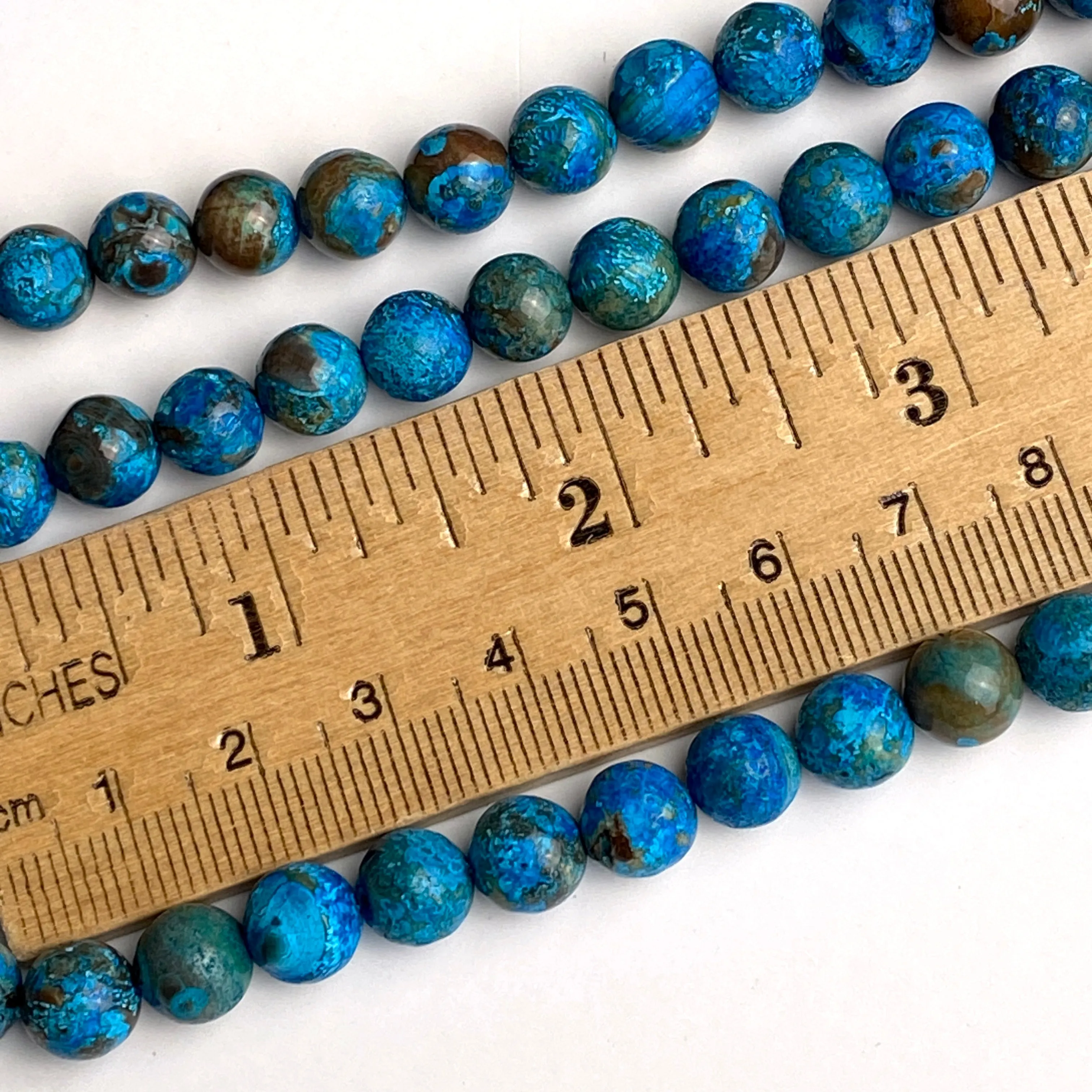 DEEPER SALE, Dark Teal Ocean Agate 5/16" / 8mm Gemstone Round Beads, Strand of 45 Beads  #LP-38