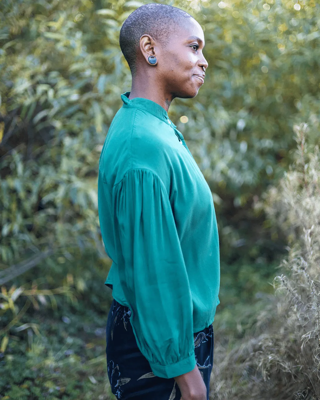 Drama Top in Emerald Green