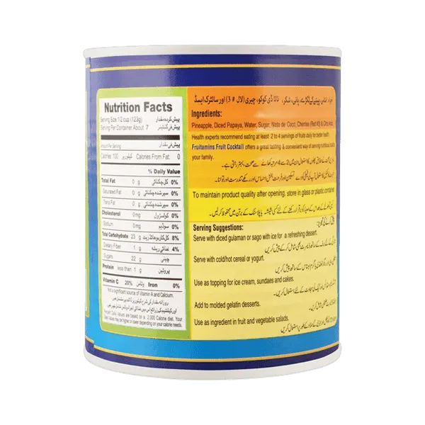FRUITAMINS FRUIT COCKTAIL TIN 836G