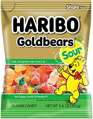 Haribo Sour Gold Gummi Bears 3.5oz