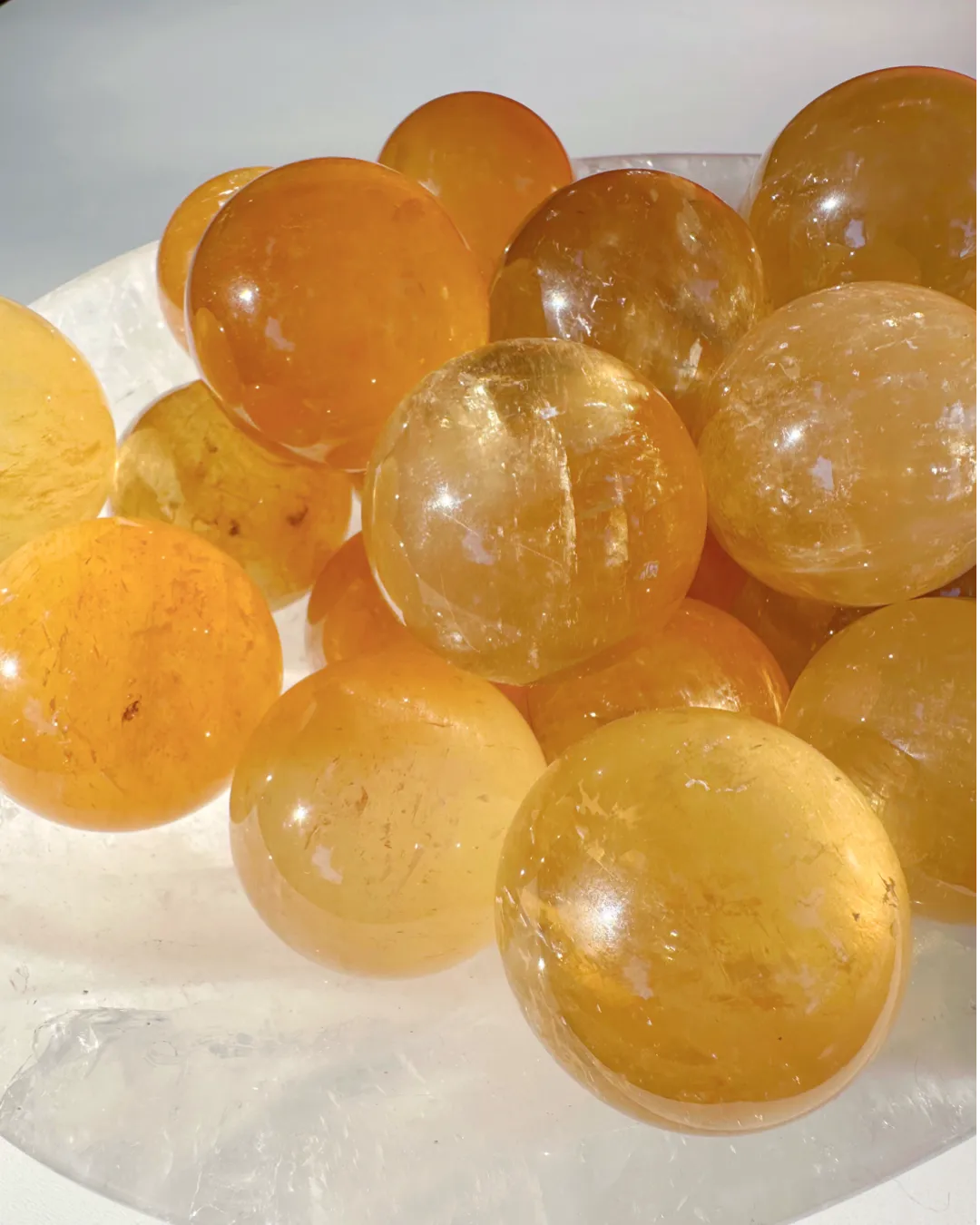 Honey Optic Calcite Spheres - AAA