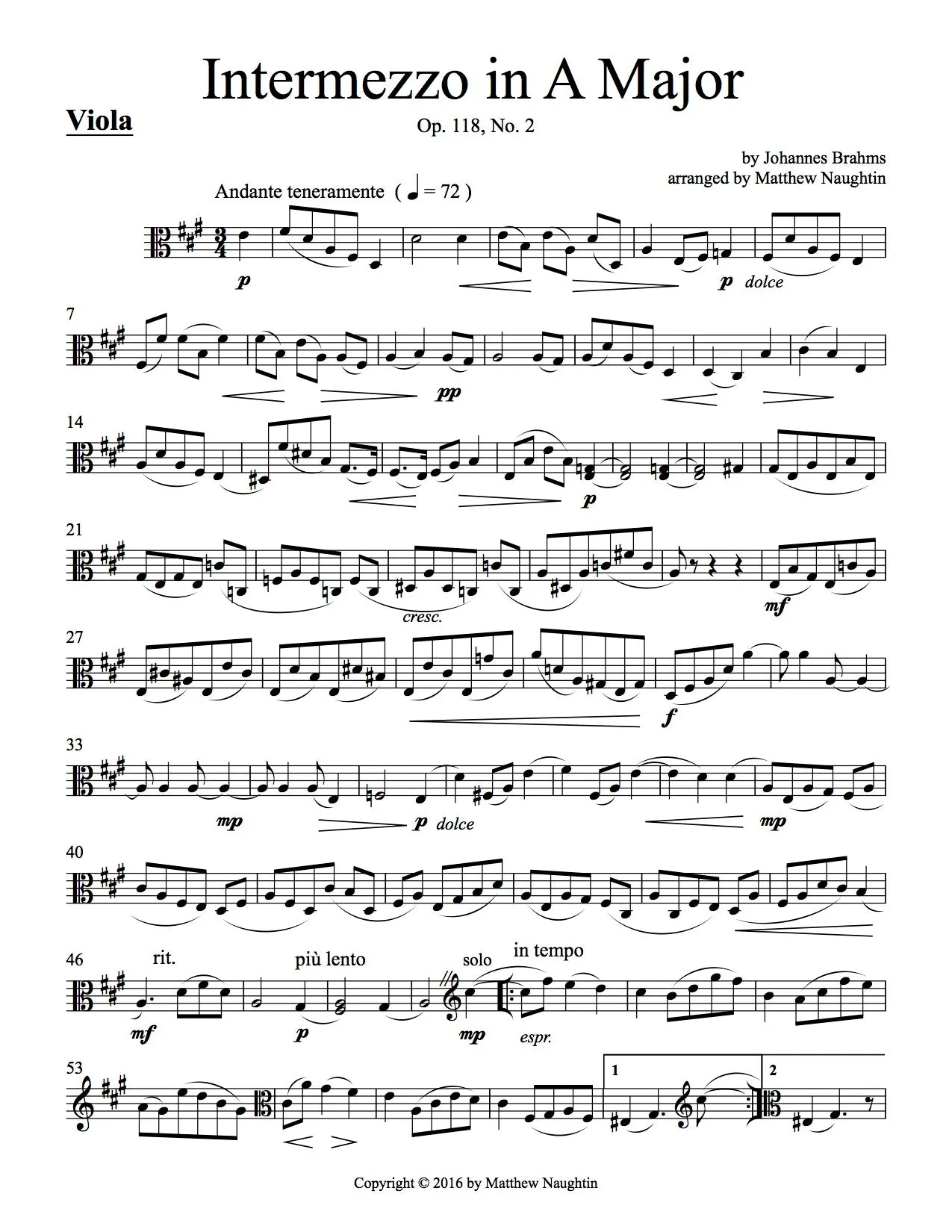 Intermezzo in A (Brahms)