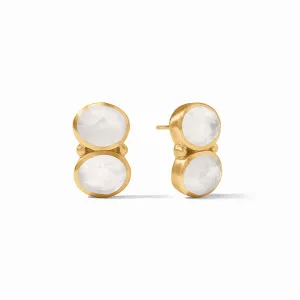 Julie Vos Honey Duo Earring, Clear Crystal