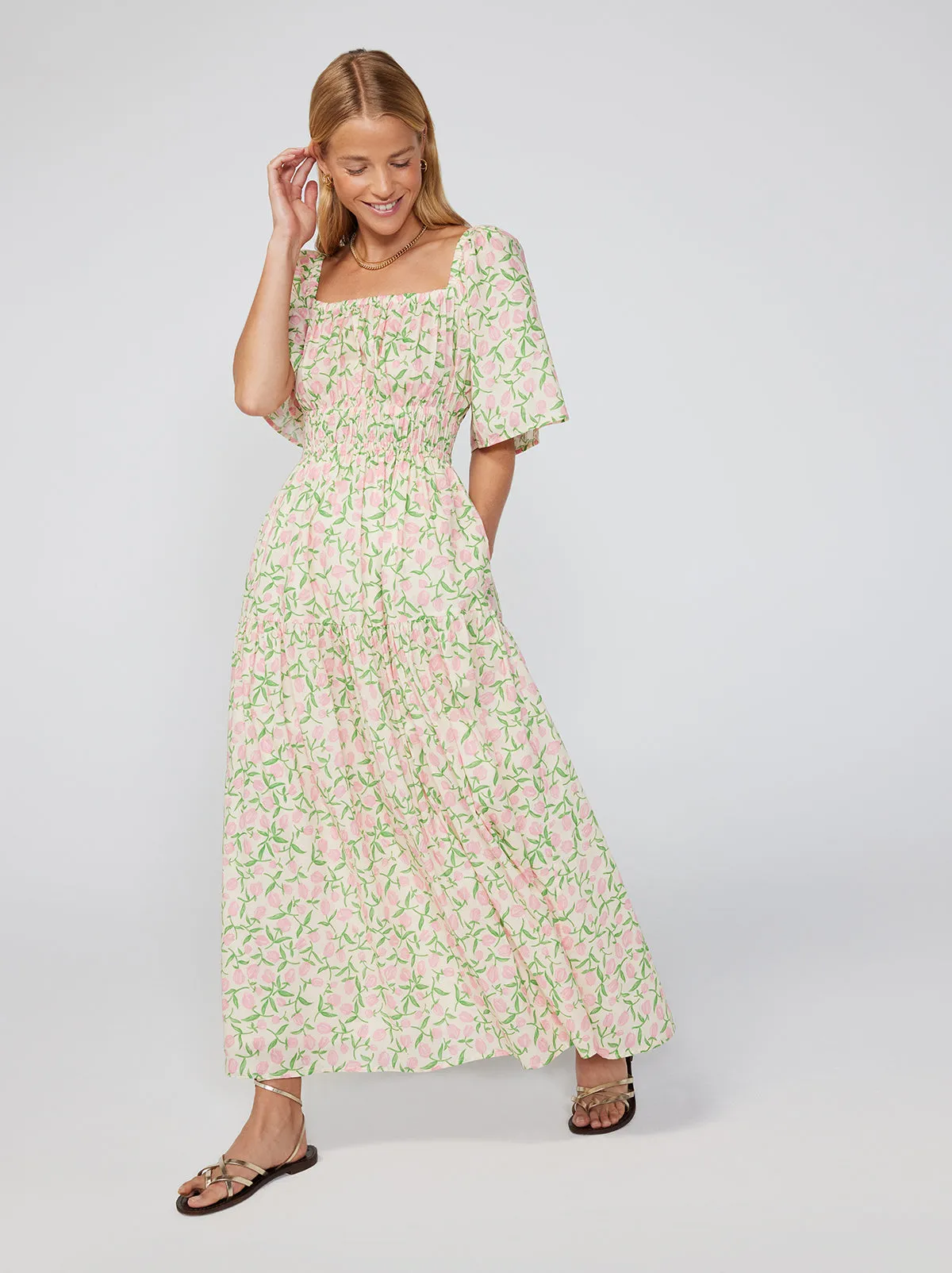 Louisa Tulip Print Maxi Dress