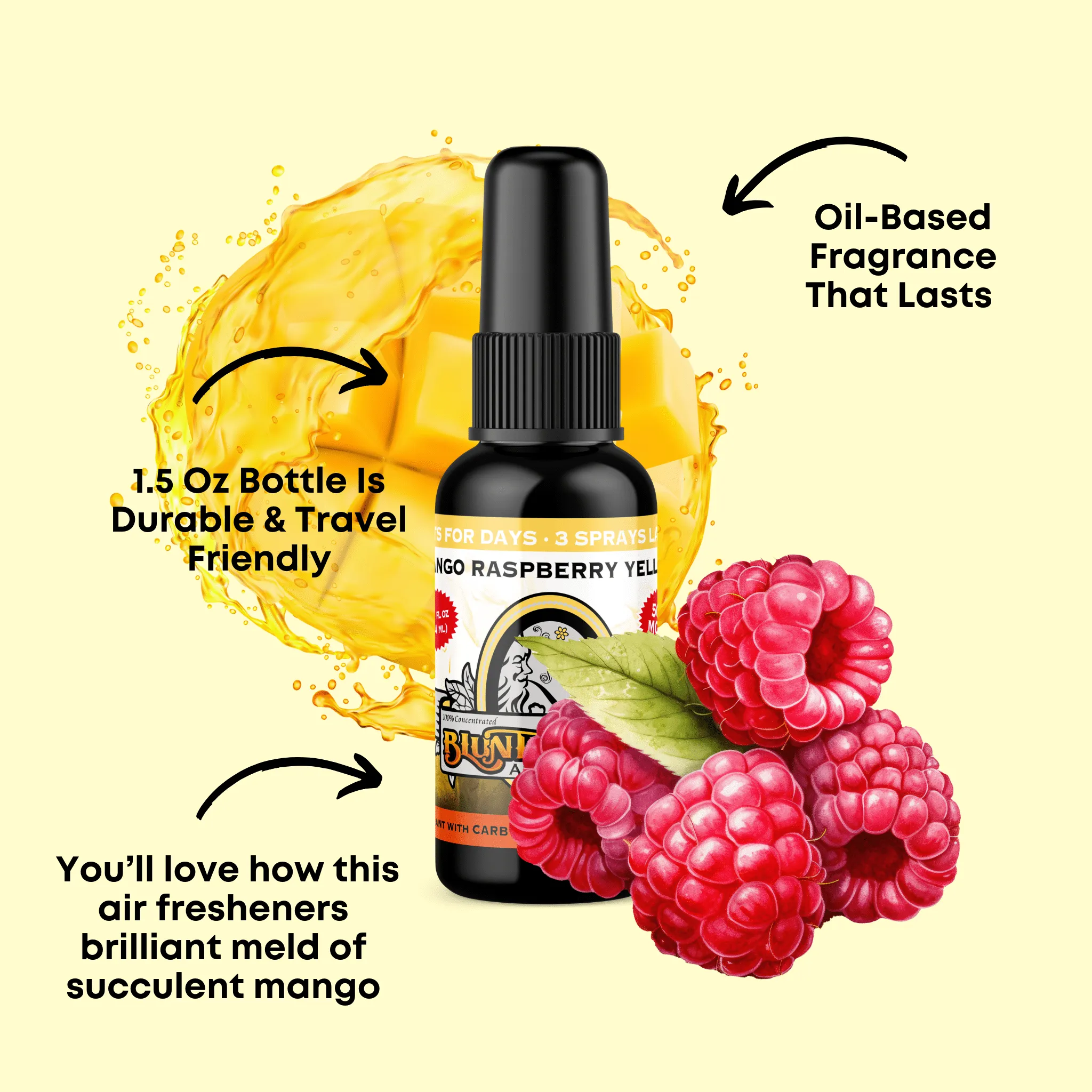 Mango Raspberry Yellow Air Freshener Spray