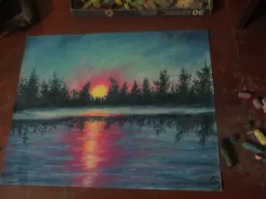 " Dreaming in Aqua " ~ Original Pastel Painting