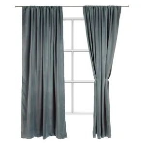 Samana Curtain Set [Green grey]