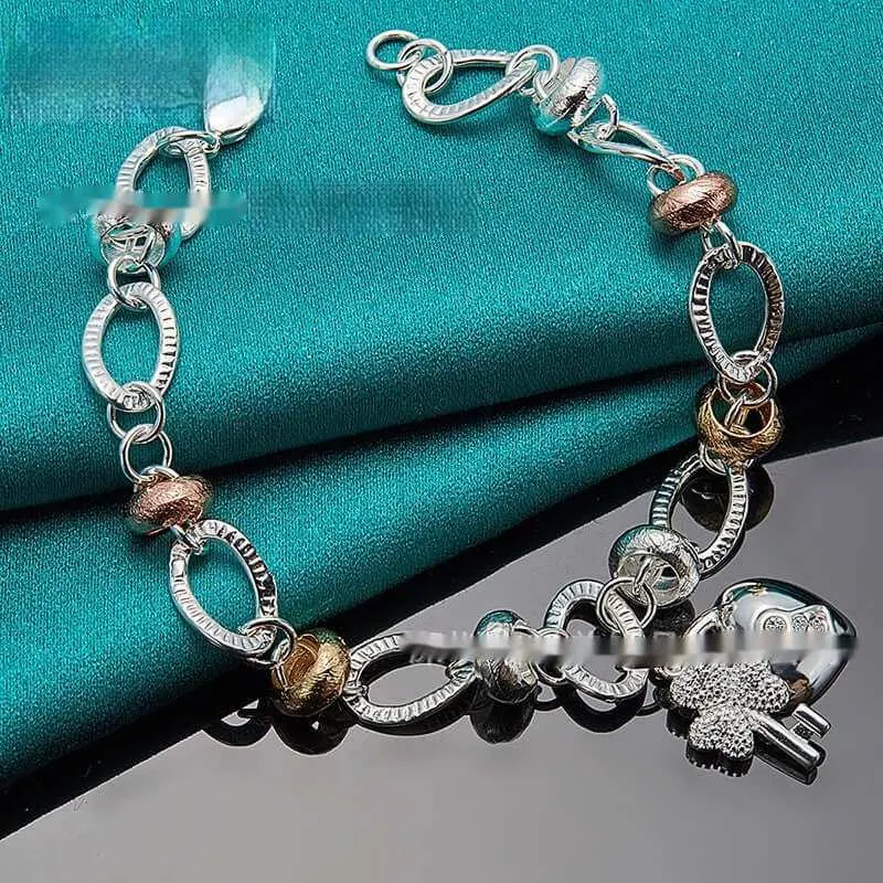 Silver Love Key Bracelet Female Jewelry
