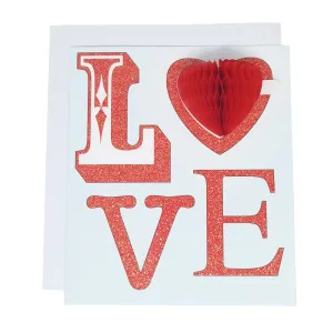 Valentines Love Honeycomb Heart Card